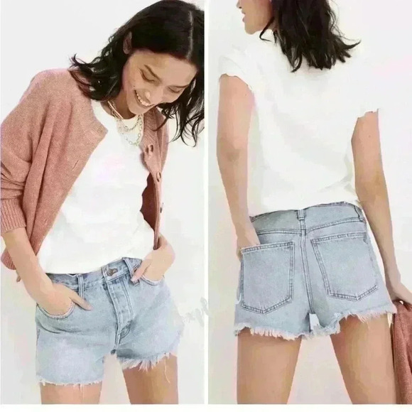 Madewell Pants - Madewell Relaxed Denim Shorts Light Wash Size 29